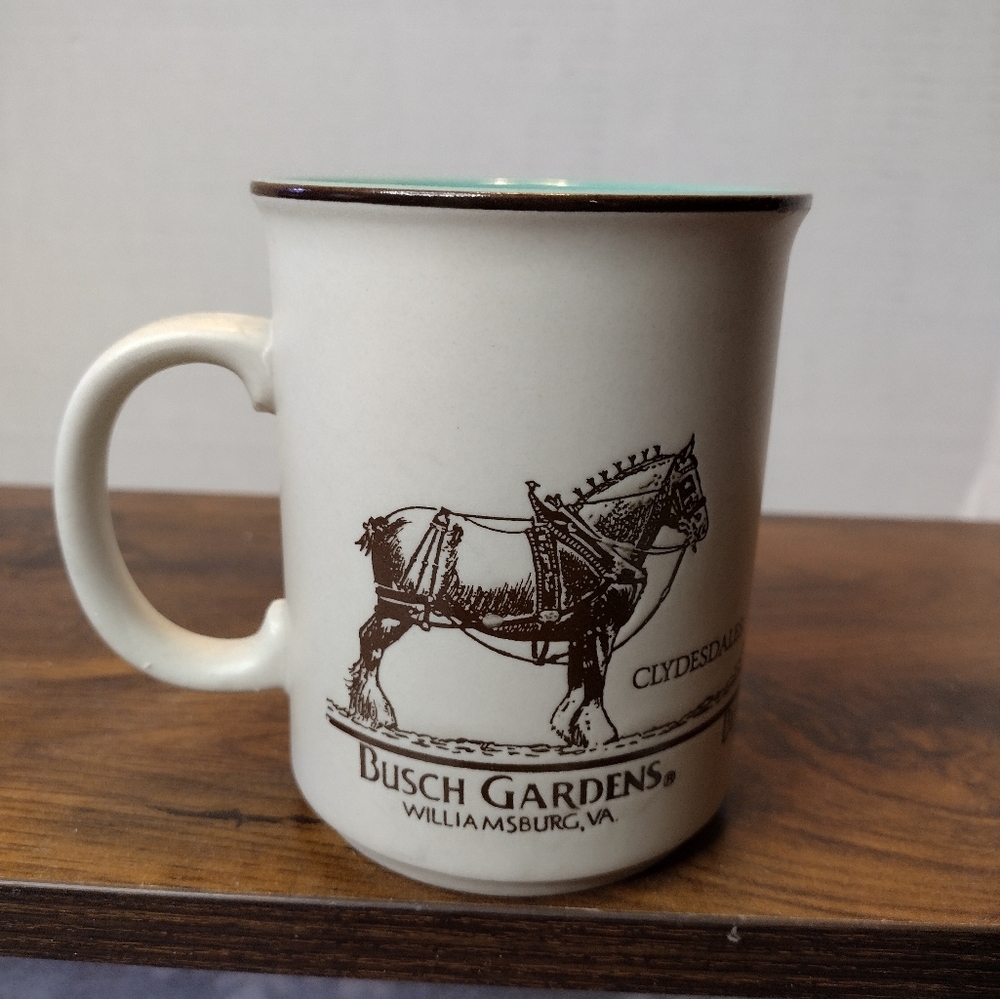 Busch Gardens Williamsburg, VA Clydesdale Horse Coffee Tea Mug Cup 12oz. In very